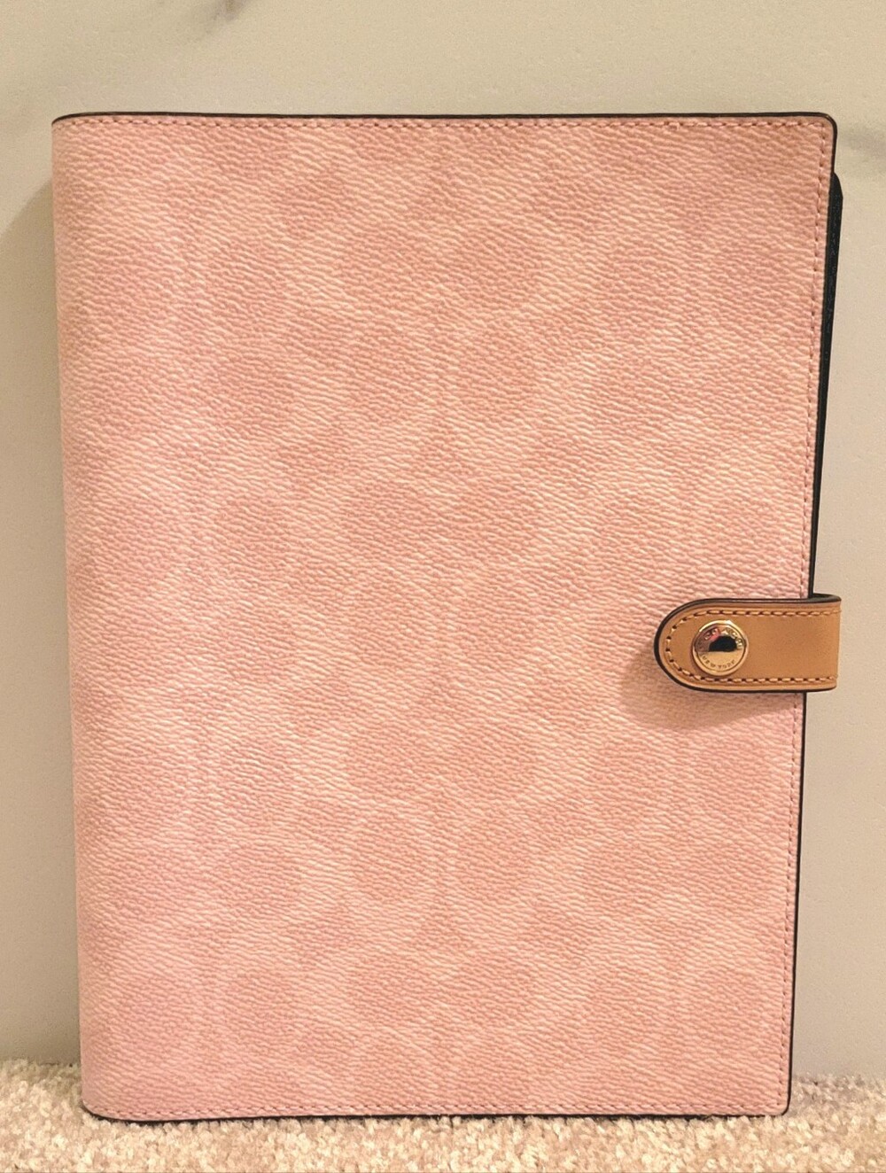 COACH Notebook Leather Signature Canvas Powder Pink NWT